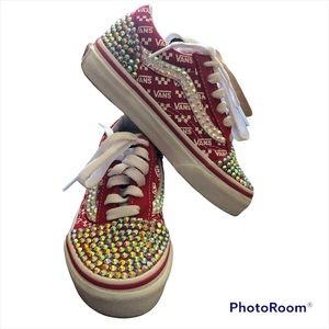 Customized rhinestone Vans shoes
